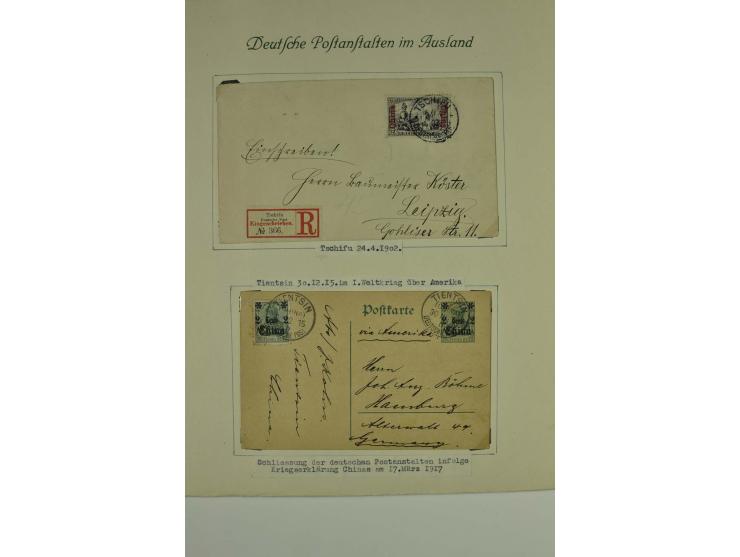 1889/1919, überwiegend gestempelte Sammlung mit Vorläufern, Mitläufern, Briefstücken, Briefen, Karten und Ganzsachen (u.a. V4