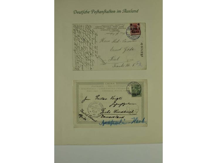 1889/1919, überwiegend gestempelte Sammlung mit Vorläufern, Mitläufern, Briefstücken, Briefen, Karten und Ganzsachen (u.a. V4