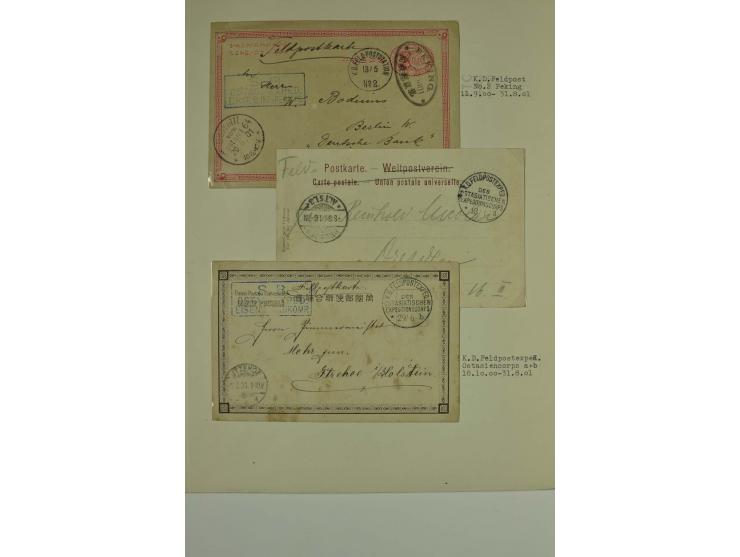 1889/1919, überwiegend gestempelte Sammlung mit Vorläufern, Mitläufern, Briefstücken, Briefen, Karten und Ganzsachen (u.a. V4