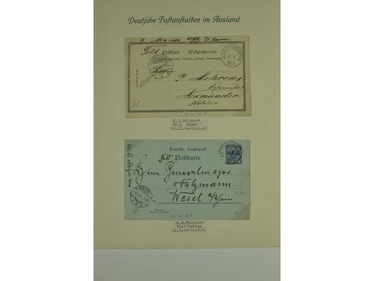 1889/1919, überwiegend gestempelte Sammlung mit Vorläufern, Mitläufern, Briefstücken, Briefen, Karten und Ganzsachen (u.a. V4