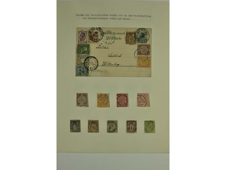 1889/1919, überwiegend gestempelte Sammlung mit Vorläufern, Mitläufern, Briefstücken, Briefen, Karten und Ganzsachen (u.a. V4