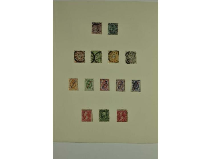 1889/1919, überwiegend gestempelte Sammlung mit Vorläufern, Mitläufern, Briefstücken, Briefen, Karten und Ganzsachen (u.a. V4