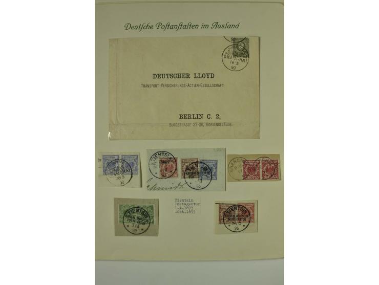 1889/1919, überwiegend gestempelte Sammlung mit Vorläufern, Mitläufern, Briefstücken, Briefen, Karten und Ganzsachen (u.a. V4