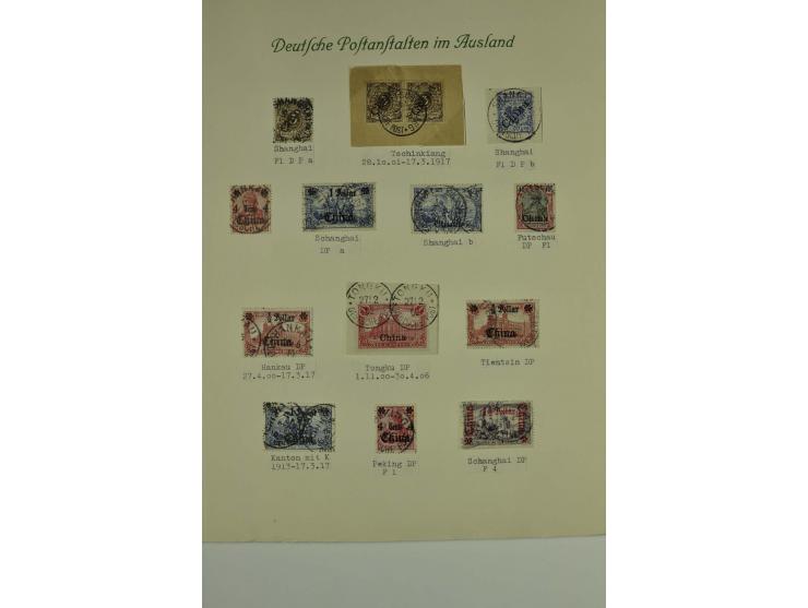 1889/1919, überwiegend gestempelte Sammlung mit Vorläufern, Mitläufern, Briefstücken, Briefen, Karten und Ganzsachen (u.a. V4