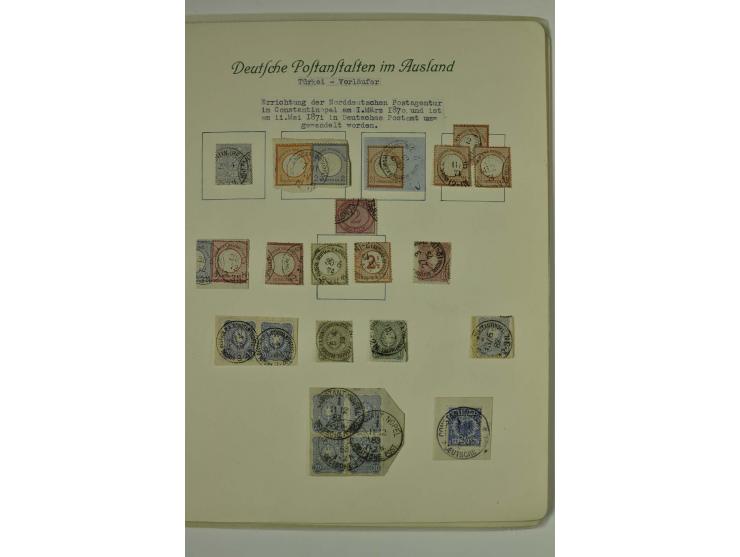 1870/1908, gestempelte Sammlung, in den Hauptnummern kpl. incl. Mi.-Nr. 12-23II, dazu Vorläufer, 5 Briefe und Karten mit u.a.