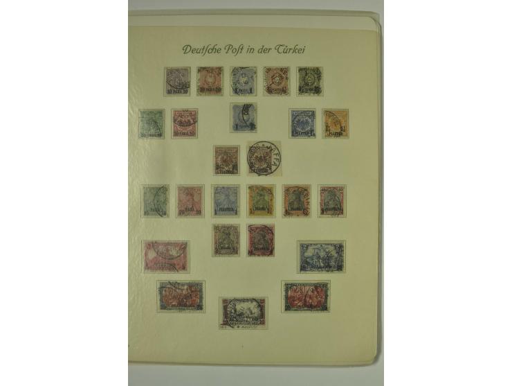 1870/1908, gestempelte Sammlung, in den Hauptnummern kpl. incl. Mi.-Nr. 12-23II, dazu Vorläufer, 5 Briefe und Karten mit u.a.