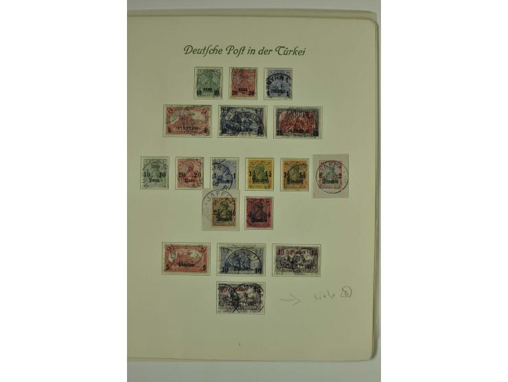 1870/1908, gestempelte Sammlung, in den Hauptnummern kpl. incl. Mi.-Nr. 12-23II, dazu Vorläufer, 5 Briefe und Karten mit u.a.