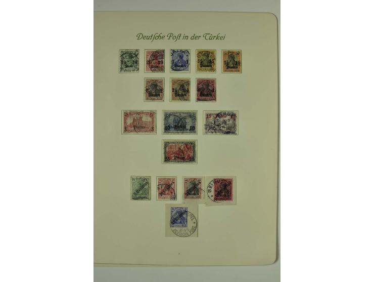 1870/1908, gestempelte Sammlung, in den Hauptnummern kpl. incl. Mi.-Nr. 12-23II, dazu Vorläufer, 5 Briefe und Karten mit u.a.