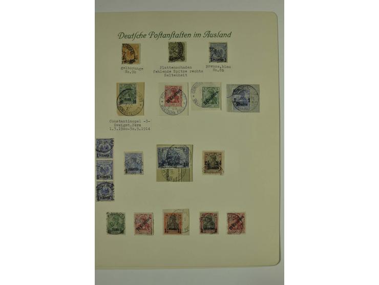 1870/1908, gestempelte Sammlung, in den Hauptnummern kpl. incl. Mi.-Nr. 12-23II, dazu Vorläufer, 5 Briefe und Karten mit u.a.