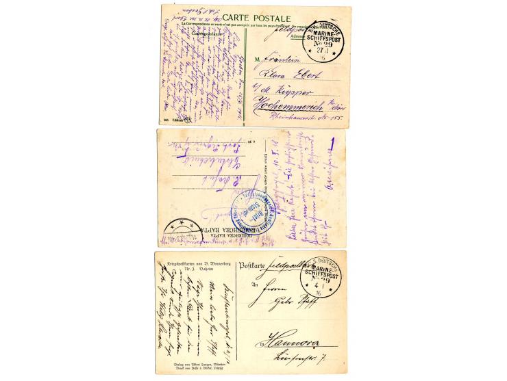 MILITÄRMISSION: 1916/18, 12 Belege, dabei Tarnstempel, MSP, Streifband der Armeezeitung "JILDRIM", dazu 3 Belege von österrei