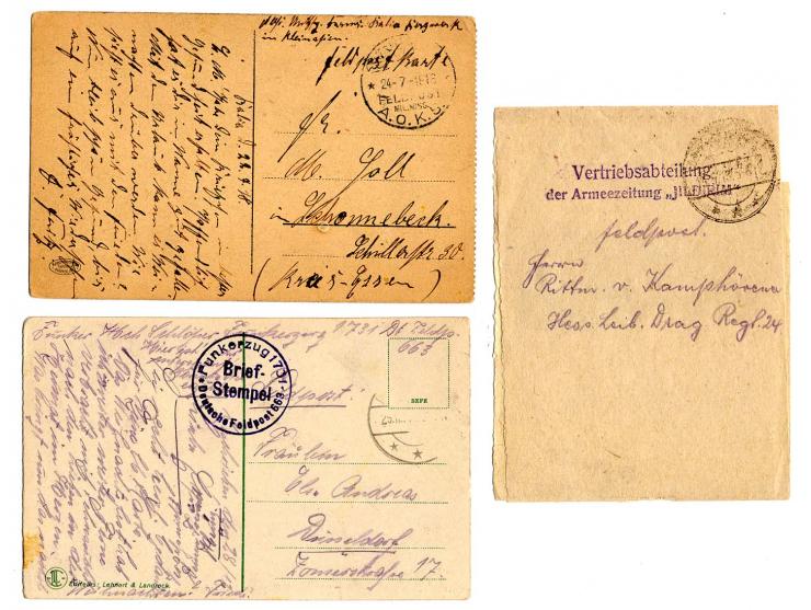 MILITÄRMISSION: 1916/18, 12 Belege, dabei Tarnstempel, MSP, Streifband der Armeezeitung "JILDRIM", dazu 3 Belege von österrei