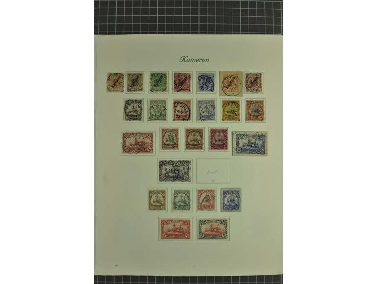 1890/1919, ungebrauchte und gestempelte Sammlung mit u.a. Mi.-Nr. 19 auf Brief, Stempelteil mit u.a. JUKADAMA, MORA, UKOKO et