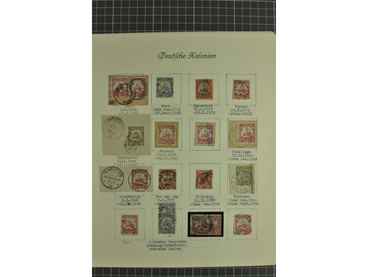 1890/1919, ungebrauchte und gestempelte Sammlung mit u.a. Mi.-Nr. 19 auf Brief, Stempelteil mit u.a. JUKADAMA, MORA, UKOKO et