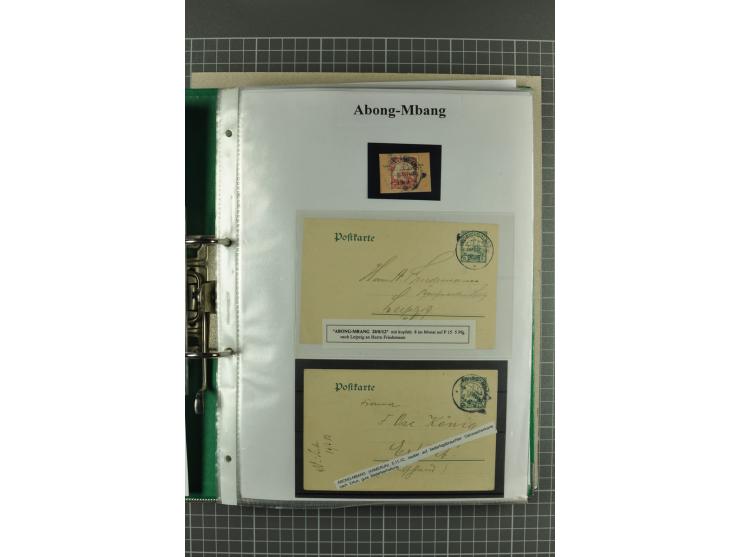 ABONG-MBANG bis VIKTORIA, sehr interessante Stempel-Sammlung auf Briefen, Karten, Briefstücken und 2 losen Marken, dabei viel