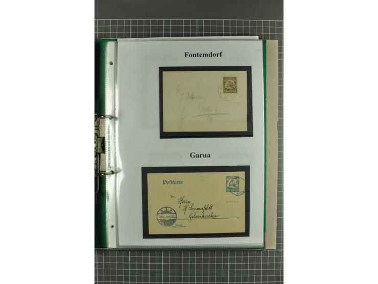 ABONG-MBANG bis VIKTORIA, sehr interessante Stempel-Sammlung auf Briefen, Karten, Briefstücken und 2 losen Marken, dabei viel