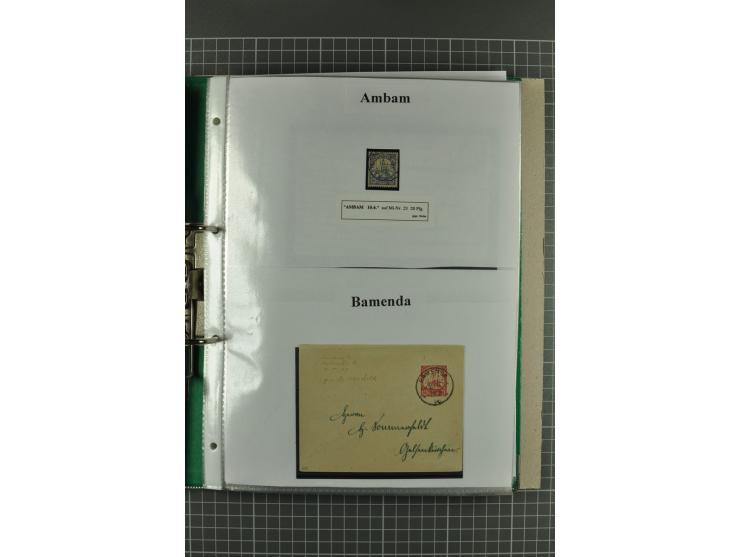 ABONG-MBANG bis VIKTORIA, sehr interessante Stempel-Sammlung auf Briefen, Karten, Briefstücken und 2 losen Marken, dabei viel