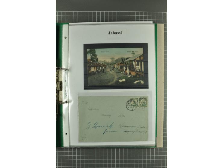 ABONG-MBANG bis VIKTORIA, sehr interessante Stempel-Sammlung auf Briefen, Karten, Briefstücken und 2 losen Marken, dabei viel