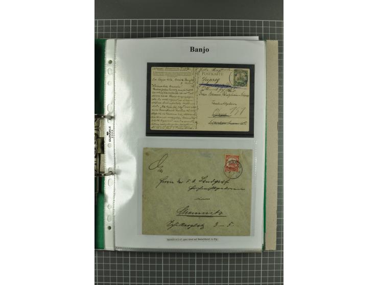 ABONG-MBANG bis VIKTORIA, sehr interessante Stempel-Sammlung auf Briefen, Karten, Briefstücken und 2 losen Marken, dabei viel