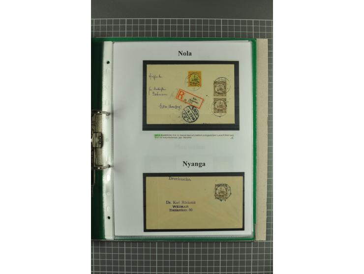 ABONG-MBANG bis VIKTORIA, sehr interessante Stempel-Sammlung auf Briefen, Karten, Briefstücken und 2 losen Marken, dabei viel