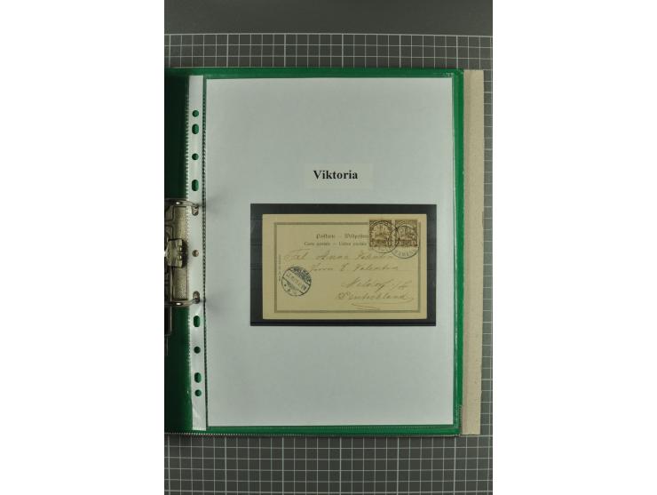 ABONG-MBANG bis VIKTORIA, sehr interessante Stempel-Sammlung auf Briefen, Karten, Briefstücken und 2 losen Marken, dabei viel