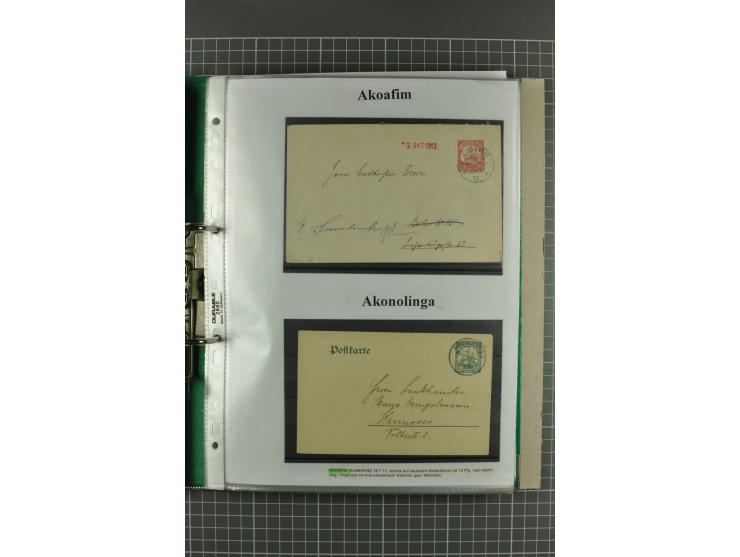 ABONG-MBANG bis VIKTORIA, sehr interessante Stempel-Sammlung auf Briefen, Karten, Briefstücken und 2 losen Marken, dabei viel