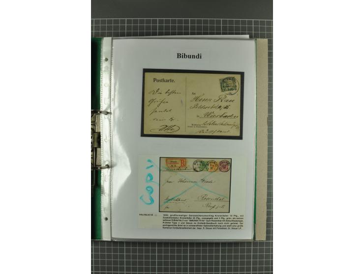 ABONG-MBANG bis VIKTORIA, sehr interessante Stempel-Sammlung auf Briefen, Karten, Briefstücken und 2 losen Marken, dabei viel