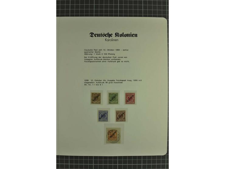 1899/1923, postfrische, ungebrauchte und gestempelte Sammlung mit Mi.-Nr. 1-6I, 7 Briefen und Karten, dabei Mi.-Nr. 19 auf 2 