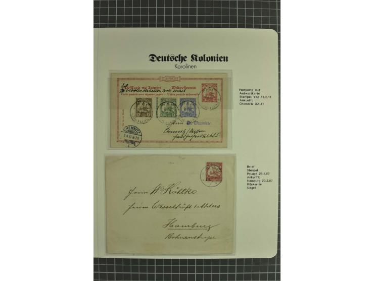 1899/1923, postfrische, ungebrauchte und gestempelte Sammlung mit Mi.-Nr. 1-6I, 7 Briefen und Karten, dabei Mi.-Nr. 19 auf 2 
