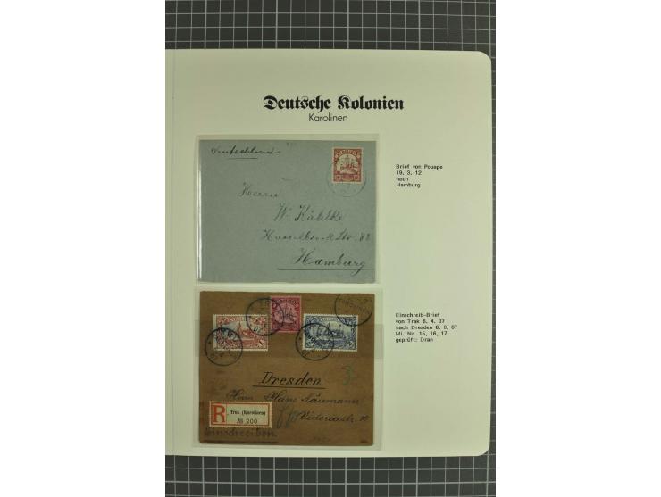 1899/1923, postfrische, ungebrauchte und gestempelte Sammlung mit Mi.-Nr. 1-6I, 7 Briefen und Karten, dabei Mi.-Nr. 19 auf 2 