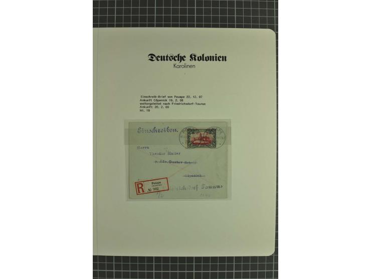 1899/1923, postfrische, ungebrauchte und gestempelte Sammlung mit Mi.-Nr. 1-6I, 7 Briefen und Karten, dabei Mi.-Nr. 19 auf 2 