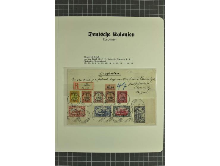 1899/1923, postfrische, ungebrauchte und gestempelte Sammlung mit Mi.-Nr. 1-6I, 7 Briefen und Karten, dabei Mi.-Nr. 19 auf 2 