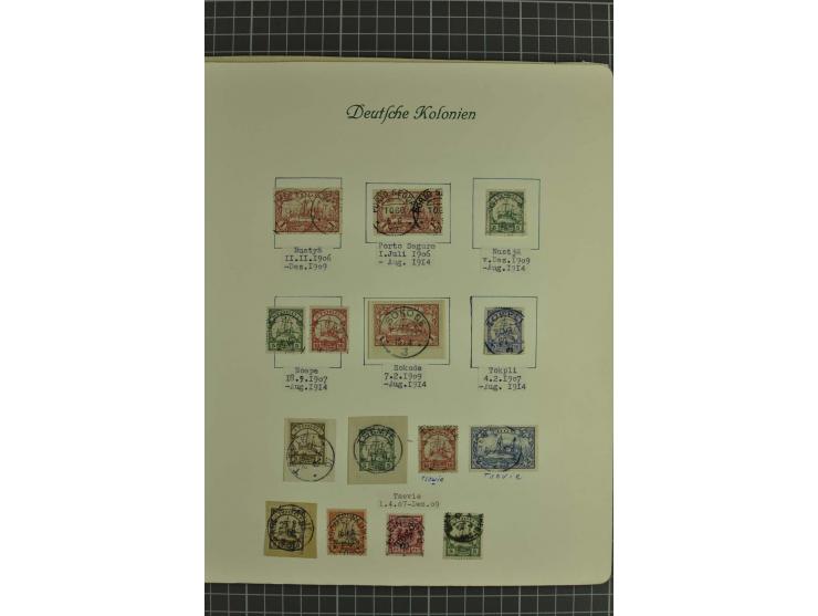 1889/1919, ungebrauchte und gestempelte Sammlung, in den Hauptnummern kpl., dazu Stempelteil mit u.a. AGU, ASSAHUN, KPANDU et