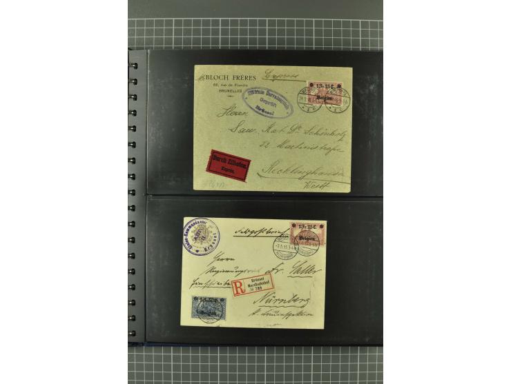 1914/18, interessante Sammlung von über 120 Briefen und Karten, dabei diverse Zensuren, R-Briefe, Eil-Briefe, Nachporto und N