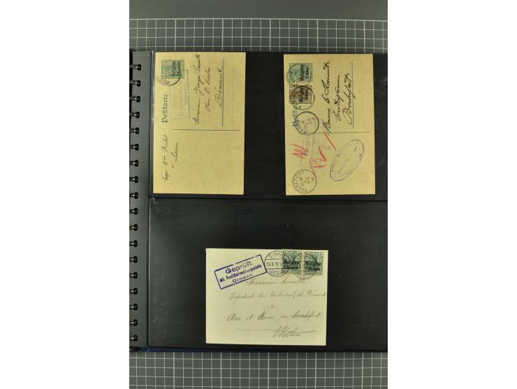 1914/18, interessante Sammlung von über 120 Briefen und Karten, dabei diverse Zensuren, R-Briefe, Eil-Briefe, Nachporto und N