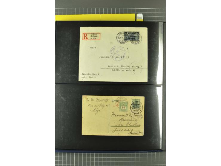 1914/18, interessante Sammlung von über 120 Briefen und Karten, dabei diverse Zensuren, R-Briefe, Eil-Briefe, Nachporto und N