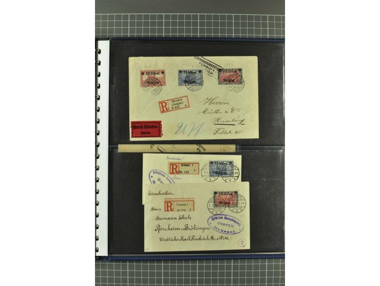 1914/18, interessante Sammlung von über 120 Briefen und Karten, dabei diverse Zensuren, R-Briefe, Eil-Briefe, Nachporto und N