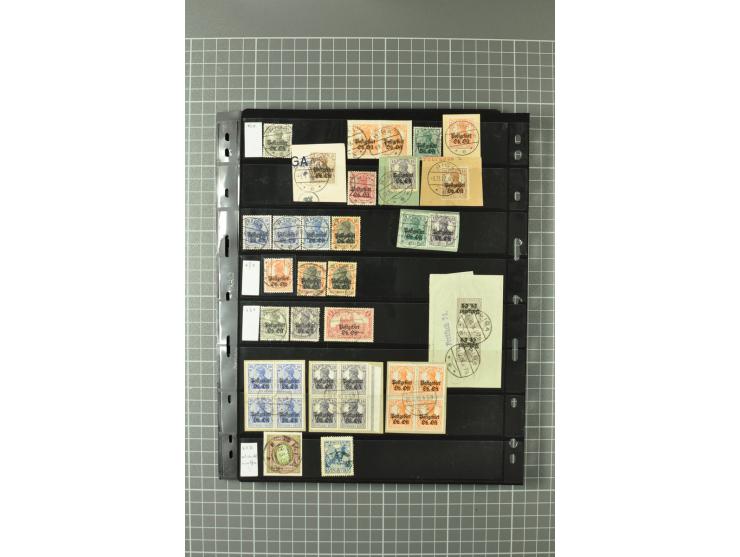 1915/19, interessante Stempelsammlung von Alt-Auz bis Wolkoyski auf losen Marken und Briefstücken, dabei auch diverse Besonde