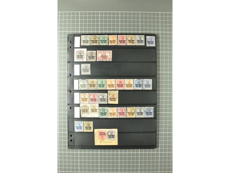 1915/19, interessante Stempelsammlung von Alt-Auz bis Wolkoyski auf losen Marken und Briefstücken, dabei auch diverse Besonde