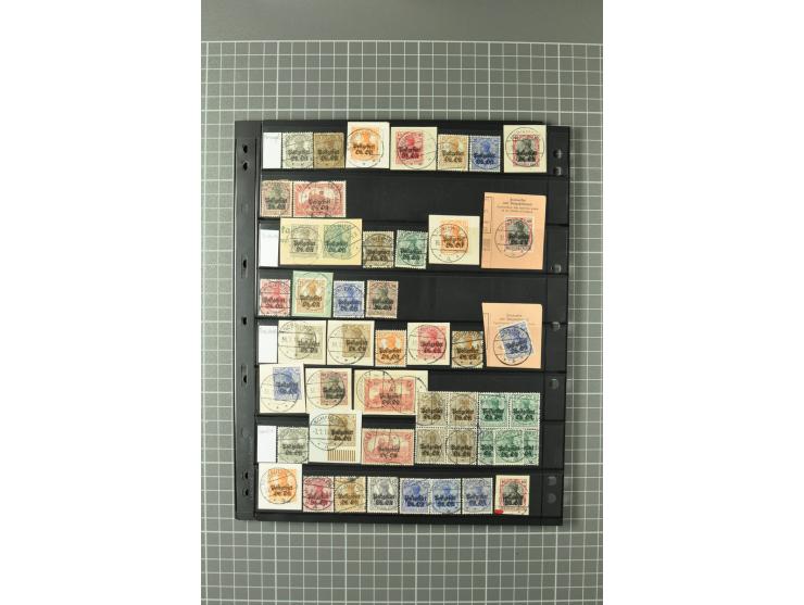 1915/19, interessante Stempelsammlung von Alt-Auz bis Wolkoyski auf losen Marken und Briefstücken, dabei auch diverse Besonde