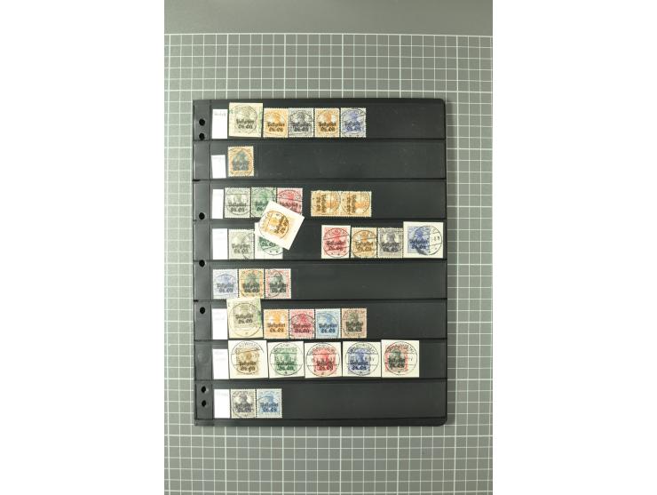 1915/19, interessante Stempelsammlung von Alt-Auz bis Wolkoyski auf losen Marken und Briefstücken, dabei auch diverse Besonde