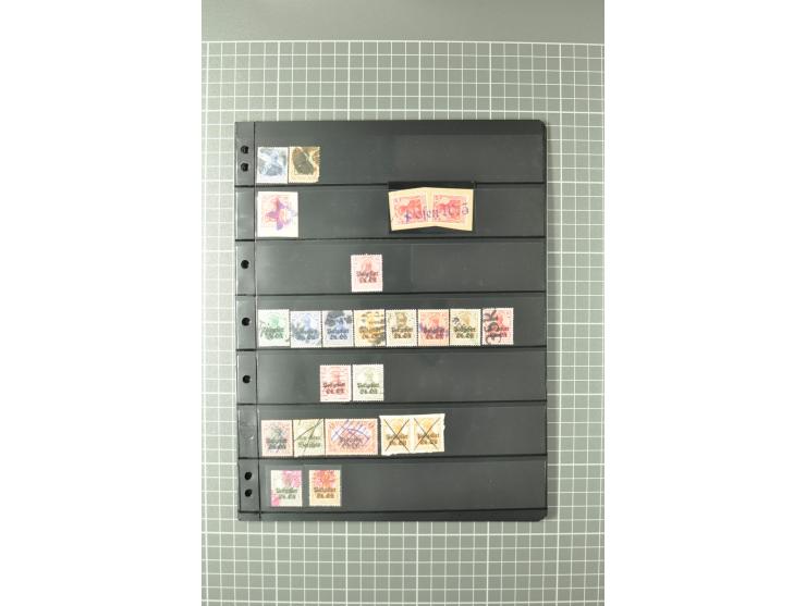 1915/19, interessante Stempelsammlung von Alt-Auz bis Wolkoyski auf losen Marken und Briefstücken, dabei auch diverse Besonde