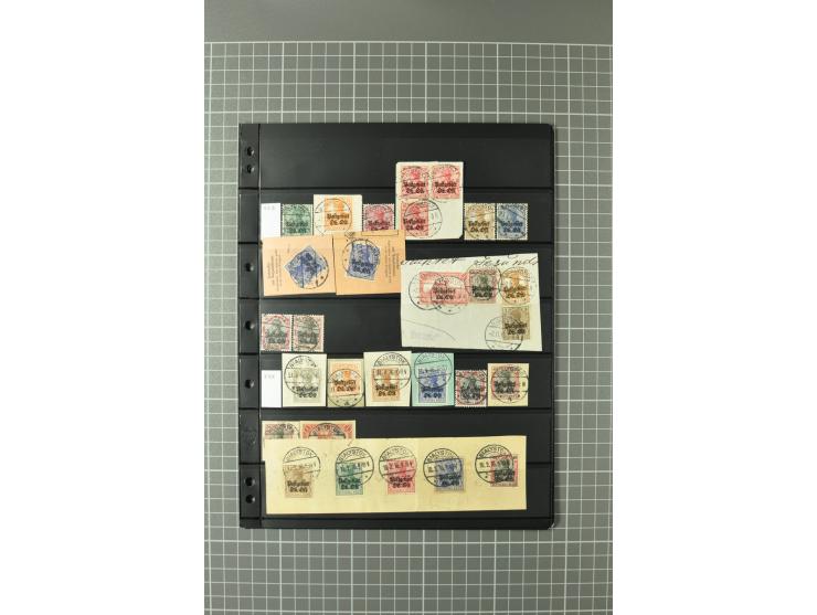 1915/19, interessante Stempelsammlung von Alt-Auz bis Wolkoyski auf losen Marken und Briefstücken, dabei auch diverse Besonde