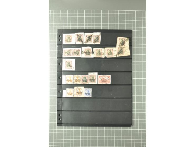 1915/19, interessante Stempelsammlung von Alt-Auz bis Wolkoyski auf losen Marken und Briefstücken, dabei auch diverse Besonde