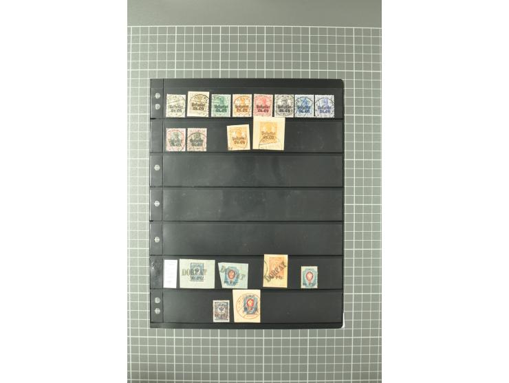 1915/19, interessante Stempelsammlung von Alt-Auz bis Wolkoyski auf losen Marken und Briefstücken, dabei auch diverse Besonde