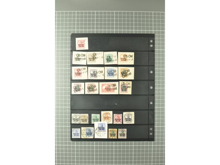 1915/19, interessante Stempelsammlung von Alt-Auz bis Wolkoyski auf losen Marken und Briefstücken, dabei auch diverse Besonde
