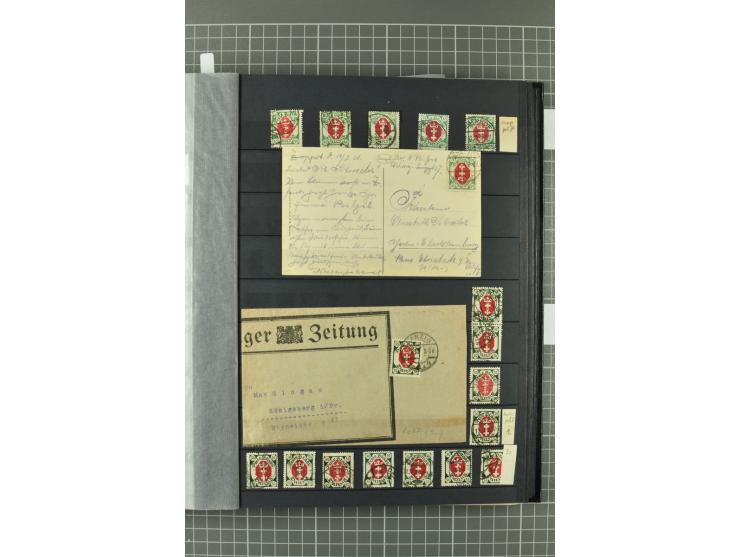 1920/39, gestempelte reichhaltige Sammlung mit u.a. Mi.-Nr. 29II, 32-40, 43II, 100Xa, Porto, Dienst, Port Gdansk, Vorläufer, 