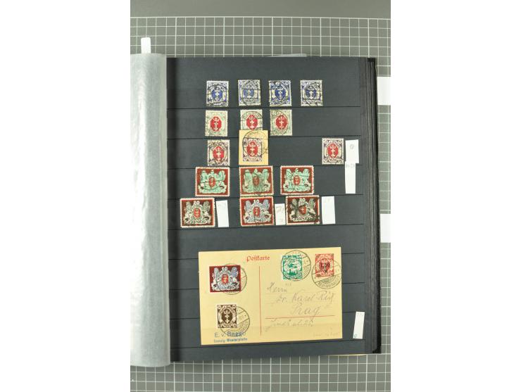 1920/39, gestempelte reichhaltige Sammlung mit u.a. Mi.-Nr. 29II, 32-40, 43II, 100Xa, Porto, Dienst, Port Gdansk, Vorläufer, 