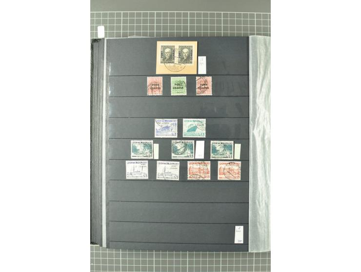 1920/39, gestempelte reichhaltige Sammlung mit u.a. Mi.-Nr. 29II, 32-40, 43II, 100Xa, Porto, Dienst, Port Gdansk, Vorläufer, 