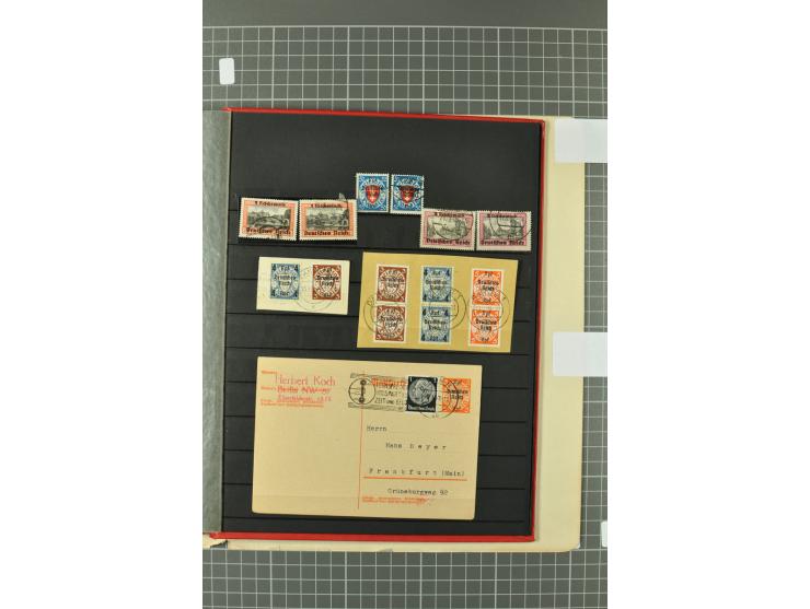 1920/39, gestempelte reichhaltige Sammlung mit u.a. Mi.-Nr. 29II, 32-40, 43II, 100Xa, Porto, Dienst, Port Gdansk, Vorläufer, 