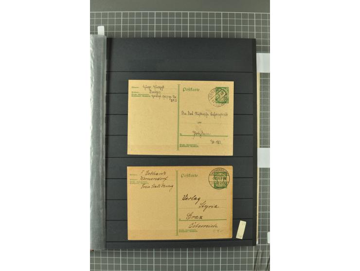 1920/39, gestempelte reichhaltige Sammlung mit u.a. Mi.-Nr. 29II, 32-40, 43II, 100Xa, Porto, Dienst, Port Gdansk, Vorläufer, 